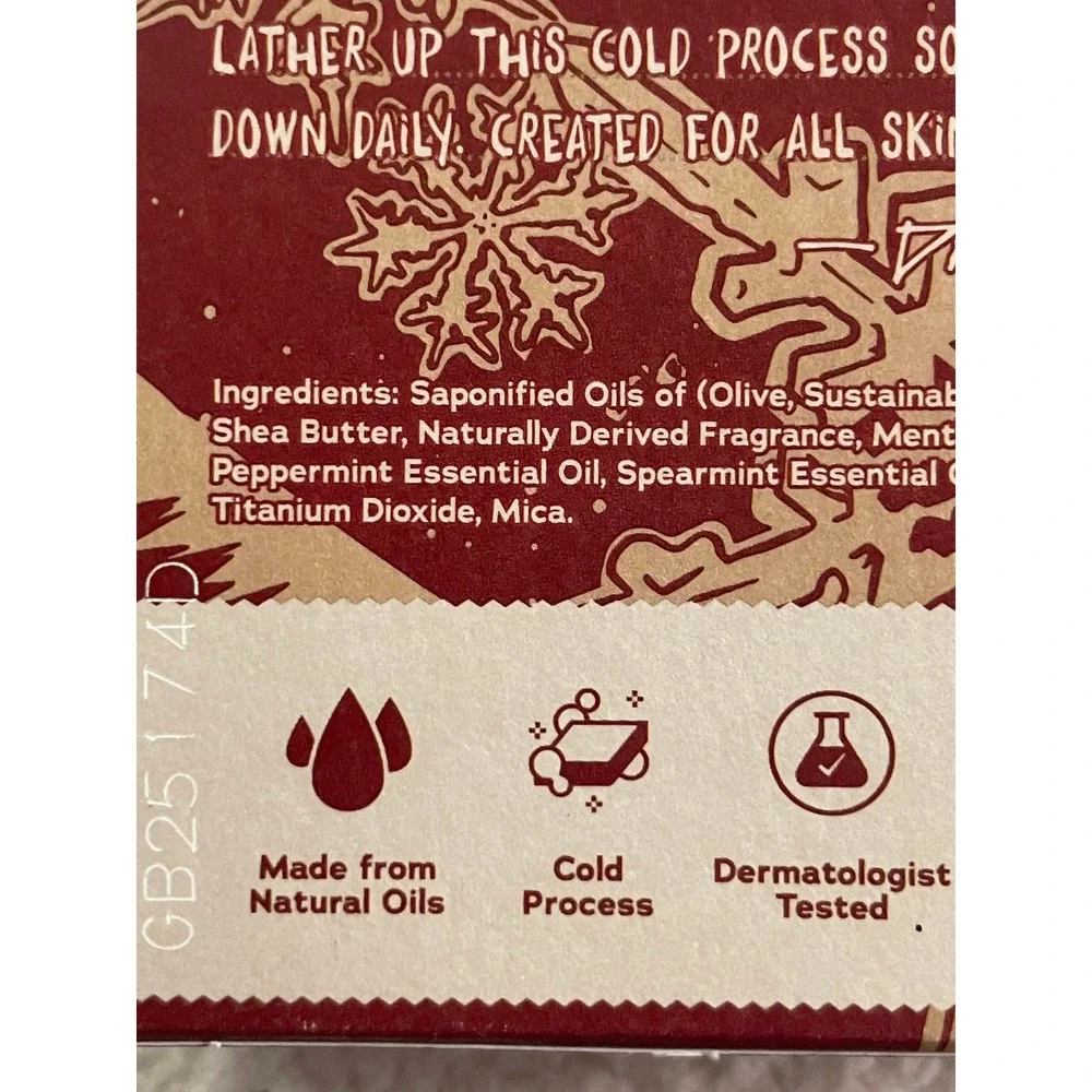 Dr. Squatch Mens 5oz Natural Soap Frosty Peppermint‎ Limited Edition Zero Grit
